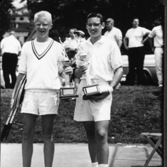 Warren Daane and Clark Graebner win the Junior National Doubles Championship, 1958