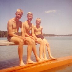 Warren and two brothers at Elk Lake (1957)