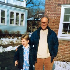 With son in Shaker Heights, 1986