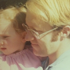 With daughter Megan, 1972