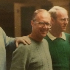 With brothers, 1987