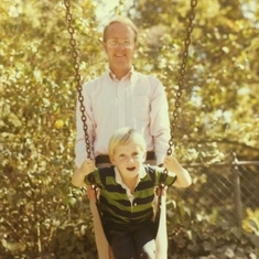 With son David, 1980