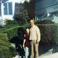 Outside Warren's house in the Oakland hills, 1986