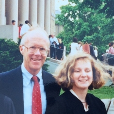 At daughter Maria's graduation, 1995
