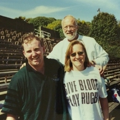 With kids David and Megan, 1999