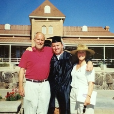 With son David and Pat, Graduation, 1999