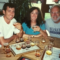 Imbibing with Eileen and son Jason (undated)