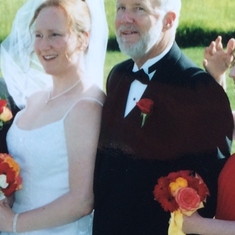 At daughter Megan's wedding (2002)