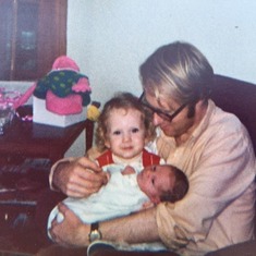 1972 Christmas, with newborn Maria and oldest daughter Megan