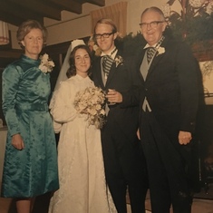 The wedding photo Warren sent to his parents.
