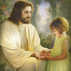 Jesus-Picture-Loving-A-Little-Girl-Playing-With-His-Hand