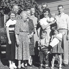 1957 Ginny and baby Ricky with family