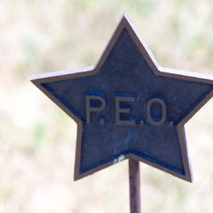 P.E.O. Star on Elisabeth Harvey Stevens' grave.
