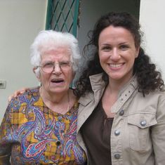 in front of her Kafarshima home, 2011