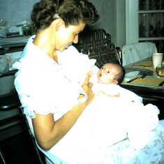 1959 - Gladys with 5 Day Old Jon