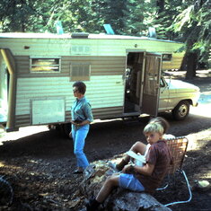 1969 - Gladys doing some family camping in Sequoia