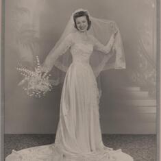 1950 - Gladys dressed to get married!