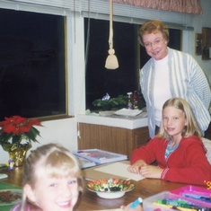 2002 Coloring fun -Jenna, Heather, & Grandma
