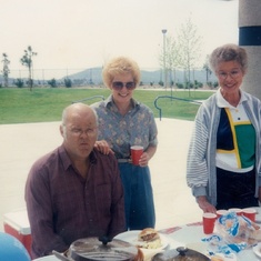 March 1993 - Grandma Koch w/Grandma & Grandpa Nelson (Grandpa Koch must have been getting into Heather's presents)