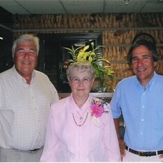 Terry, Gladys, and Wayne at her 80th birthday party