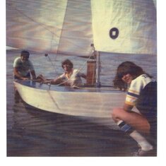 Our beloved Glen L 12, named "The Buick," photo taken shortly after launch in 1984.  Built by Dad (Bill) and Heidi, then 14, now a Seattle area physician.  All four of our kids mastered sailing in the Buick.  Named that because Dad traded Grampa's old Bui