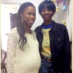 Jessica and her mom Glenda at her baby shower in Killeen, TX