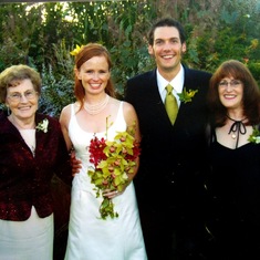 With Mom (Ina), Sarah and Rainbow (at their wedding on Saltspring Island)