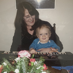 Sharing her love of music with wee little Zayden 