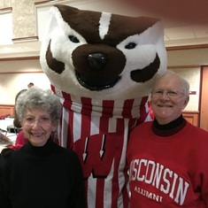 The biggest Wisconsin Badger fans in the world.  At homecoming 2015 in Madison Wisconsin. 