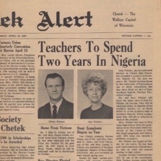 Glenn and Sue on their way to teach school in Nigeria in 1967. 