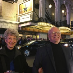 One of Glenn and Sue's great loves -- theater.   At Hamilton with the original cast in NY. 