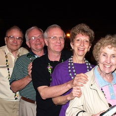 Glenn and Sue at Mardi Gras in Mobile Alabama in 2002, his brothers Keith and Wayne, and Wayne's wife Betty. 