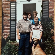 Glenn and Sue with their niece Patty and her husband Jim and of course their beloved dog Mousse. 1978.