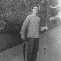 Glenn's still fishing.  1947. 