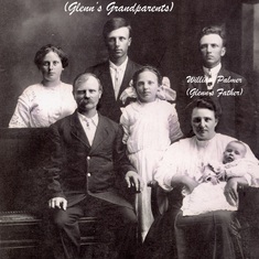 Frederick and Clara Palmer (Glenn's Grandparents) with their son, William (Glenn's father).  1913