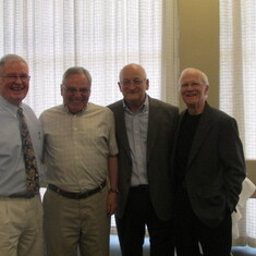 Bill Guthrie, Tom Nettl, Dave Pierfy, Glenn at Dave’s retirement party May 2014
