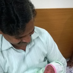 Happiness looking at grand daughter 