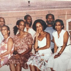 GranGran with her siblings(L to R); Andrew, Sheila, Gloria, Kenneth, Marina, Bunny, Bessy, Daniel