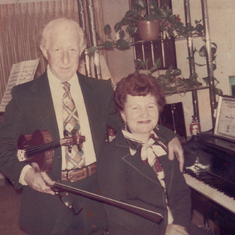 Gloria and Nathan with their instruments