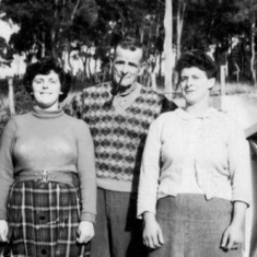 1950 - Gloria and sister Edna with their father William in Kempston Street, Greensborough.