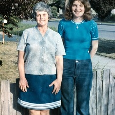1975 - Gloria and Linda in Parkview Avenue, Greensborough.