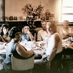 1967 - Enjoying lunch on Christmas Day with Edna, Les and family.