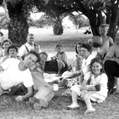 1952 - Group photo taken during a trip to the beach at Point Ormond in Victoria.