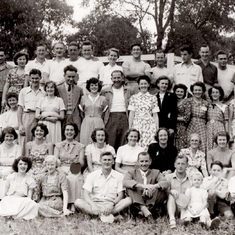 1951 - Group photo of Gloria & Sam with guests at Mary-Lyn Guesthouse.