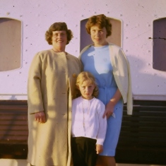 Gloria, with friend June & her daughter, on the Princess of Tasmania