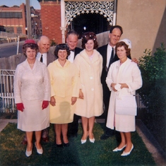 16-Oct-1965 - Group photo taken at Albert Street Brunswick, before going to Len & Shirl's wedding.