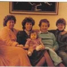 4 Generations  Grandma Goldie Biggs , Goldie Tedrick Rosalyn Goldie  , Patrice , and I .Susan.