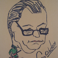 Gordon Jensen caricature done by Berti's brother Edward in 1960's