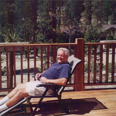 Dad getting his 'tan on' and hanging on the deck in Grand Lake, CO