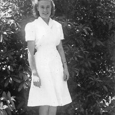 Grace in her uniform when she worked for an ophthalmologist